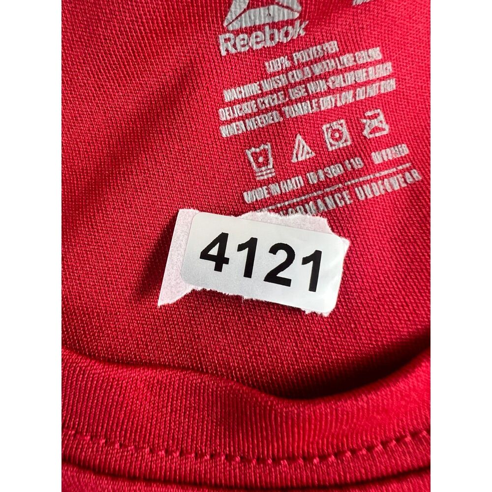 Reebok Men's Performance Tee Red Polyester Short Sleeve T Shirt Size L - Picture 8 of 8